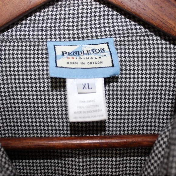 Women’s Pendleton Cotton Houndstooth Long Sleeve Button Down Shirt Size XL - Picture 5 of 8